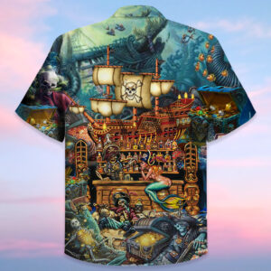 Skull Pirate Treasure Night On The Sea Style